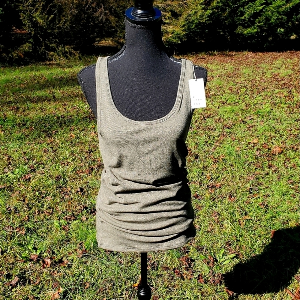 Olive Green Tanktop with a little Shimmer XL NEW